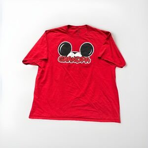 Disney Mens 3XL Red "Grandpa" Mickey Mouse Ears T-Shirt Short Sleeve Gently Used